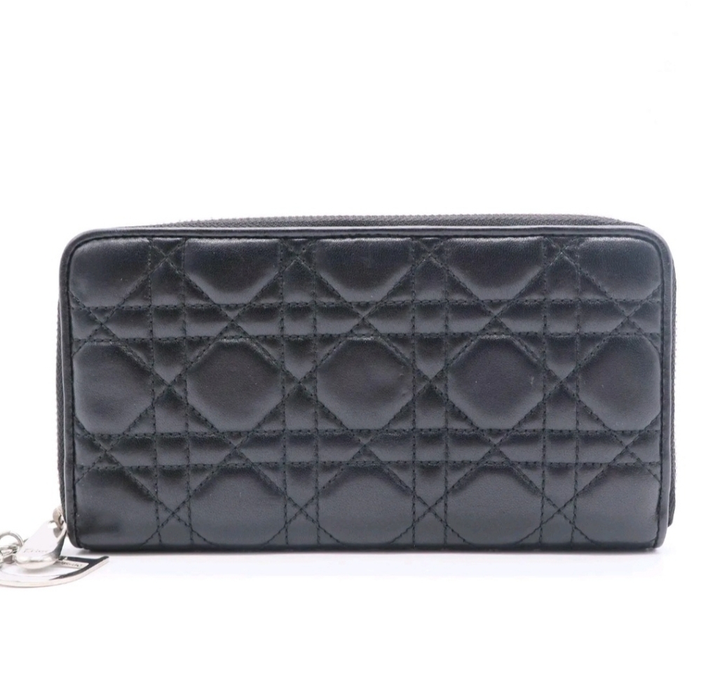 CHRISTIAN DIOR LADY LONG CANNAGE PATTERN WALLET CHARM